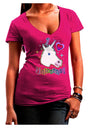 I love Unicorns Juniors V-Neck Dark T-Shirt-Womens V-Neck T-Shirts-TooLoud-Hot-Pink-Juniors Fitted Small-Davson Sales