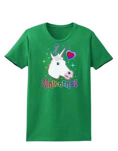 I love Unicorns Womens Dark T-Shirt-TooLoud-Kelly-Green-X-Small-Davson Sales