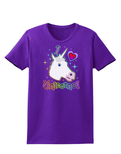 I love Unicorns Womens Dark T-Shirt-TooLoud-Purple-X-Small-Davson Sales