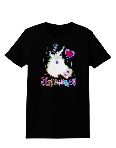 I love Unicorns Womens Dark T-Shirt-TooLoud-Black-X-Small-Davson Sales