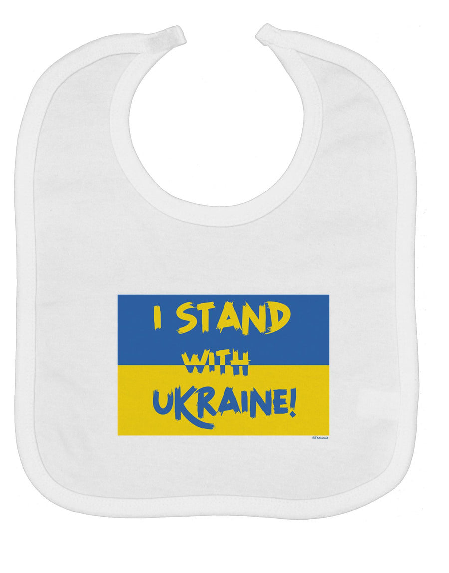 I stand with Ukraine Flag Baby Bib-Baby Bib-TooLoud-White-One-Size-Baby-Davson Sales