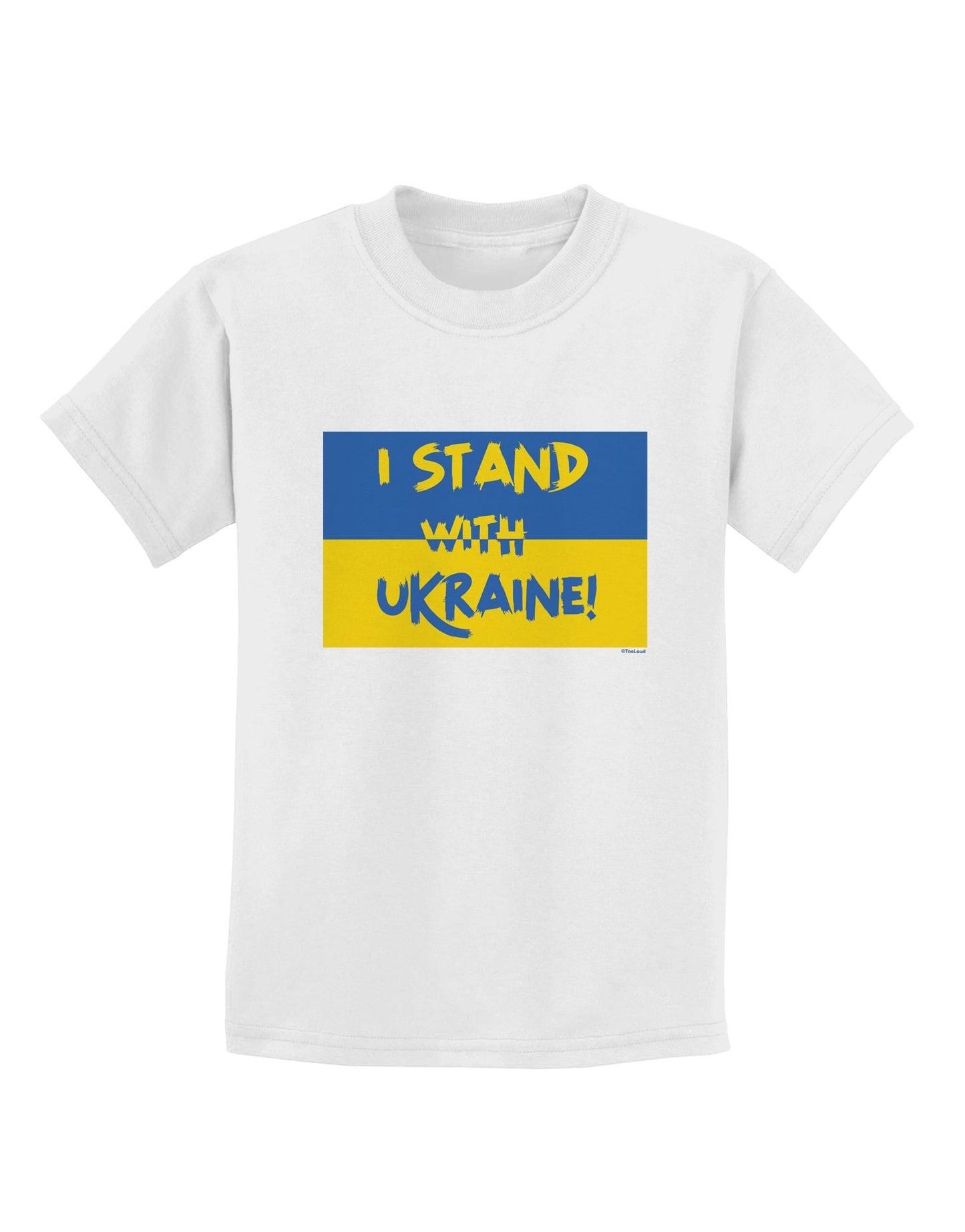 I stand with Ukraine Flag Childrens T-Shirt-Childrens T-Shirt-TooLoud-White-X-Small-Davson Sales