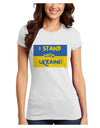 I stand with Ukraine Flag Juniors Petite T-Shirt-Womens T-Shirt-TooLoud-White-Juniors Fitted X-Small-Davson Sales