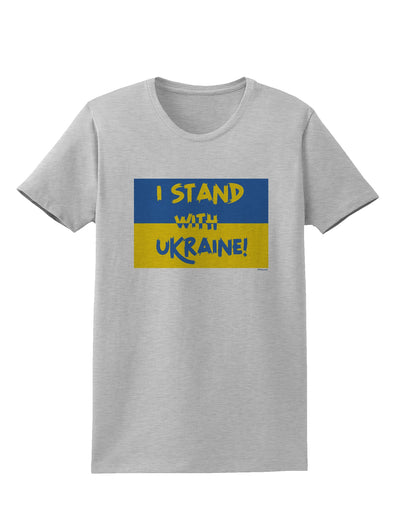 I stand with Ukraine Flag Womens T-Shirt AshGray 4XL Tooloud