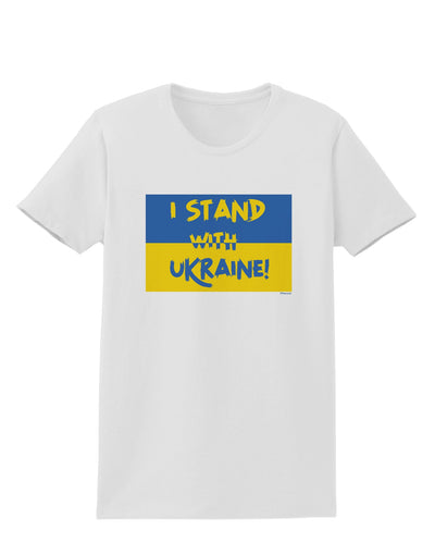 I stand with Ukraine Flag Womens T-Shirt White 4XL Tooloud