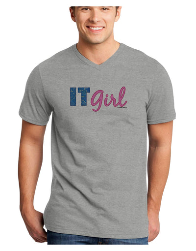 IT Girl Adult V-Neck T-shirt-Mens V-Neck T-Shirt-TooLoud-HeatherGray-Small-Davson Sales