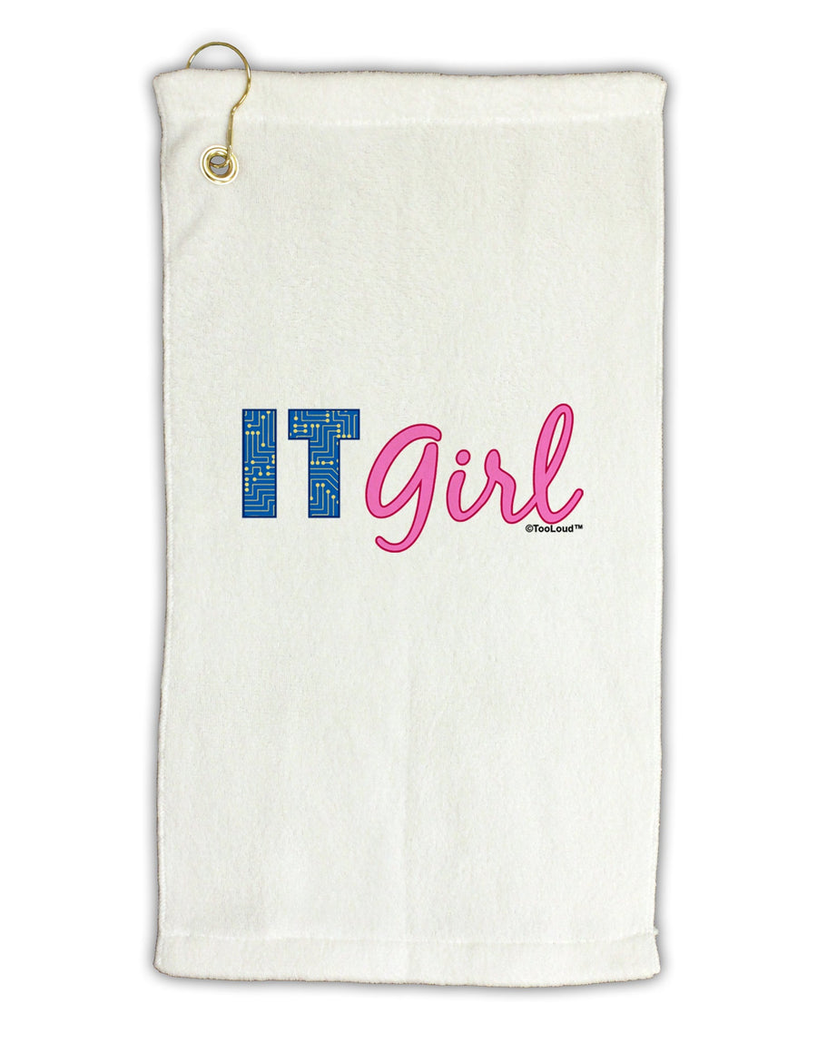 IT Girl Micro Terry Gromet Golf Towel 16 x 25 inch by TooLoud-Golf Towel-TooLoud-White-Davson Sales