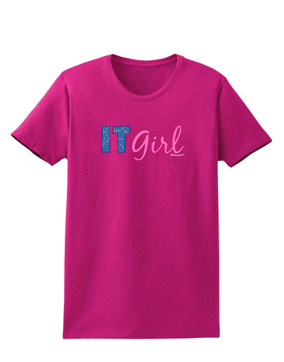 IT Girl Womens Dark T-Shirt-TooLoud-Hot-Pink-Small-Davson Sales