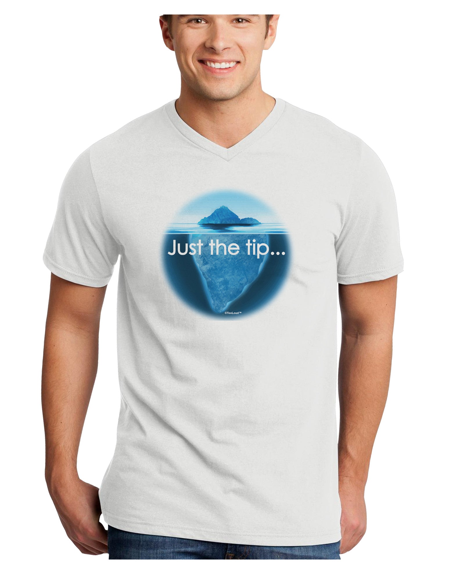 Iceberg Just the Tip Adult V-Neck T-shirt-Mens V-Neck T-Shirt-TooLoud-White-Small-Davson Sales