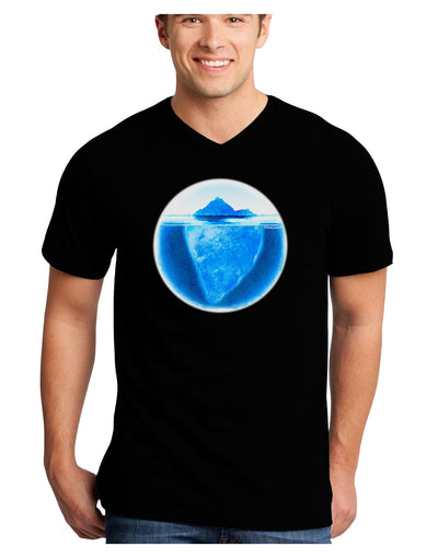 Iceberg Watercolor Adult Dark V-Neck T-Shirt-TooLoud-Black-Small-Davson Sales