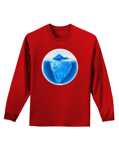 Iceberg Watercolor Adult Long Sleeve Dark T-Shirt-TooLoud-Red-Small-Davson Sales