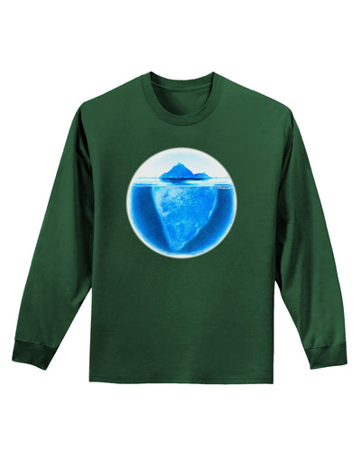 Iceberg Watercolor Adult Long Sleeve Dark T-Shirt-TooLoud-Dark-Green-Small-Davson Sales