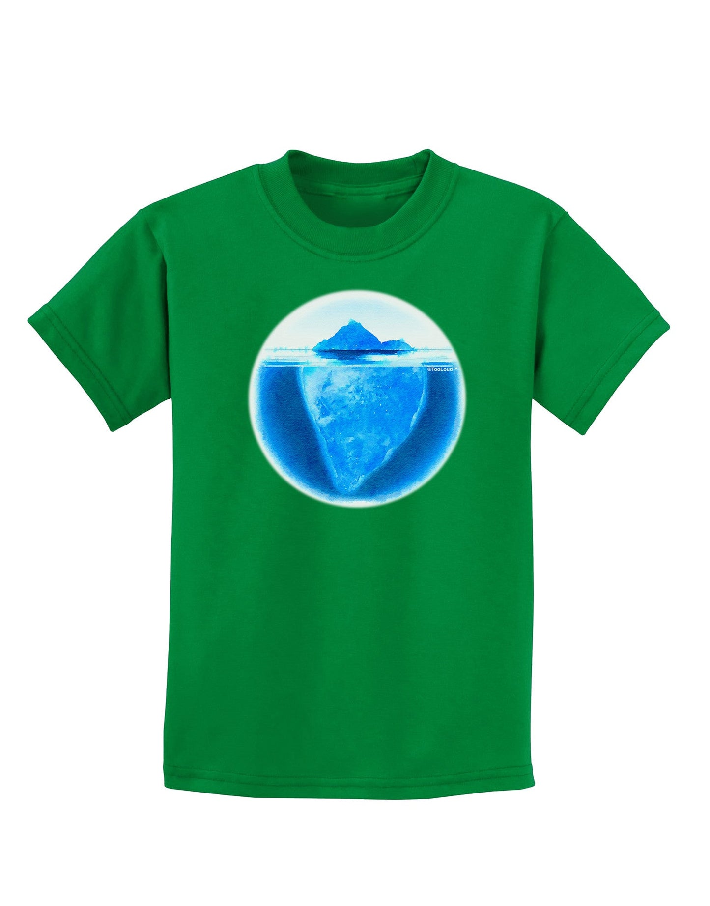 Iceberg Watercolor Childrens Dark T-Shirt-Childrens T-Shirt-TooLoud-Kelly-Green-X-Small-Davson Sales