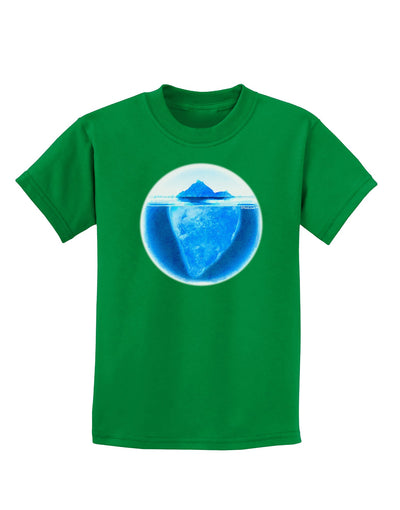 Iceberg Watercolor Childrens Dark T-Shirt-Childrens T-Shirt-TooLoud-Kelly-Green-X-Small-Davson Sales