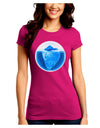 Iceberg Watercolor Juniors Petite Crew Dark T-Shirt-T-Shirts Juniors Tops-TooLoud-Hot-Pink-Juniors Fitted Small-Davson Sales