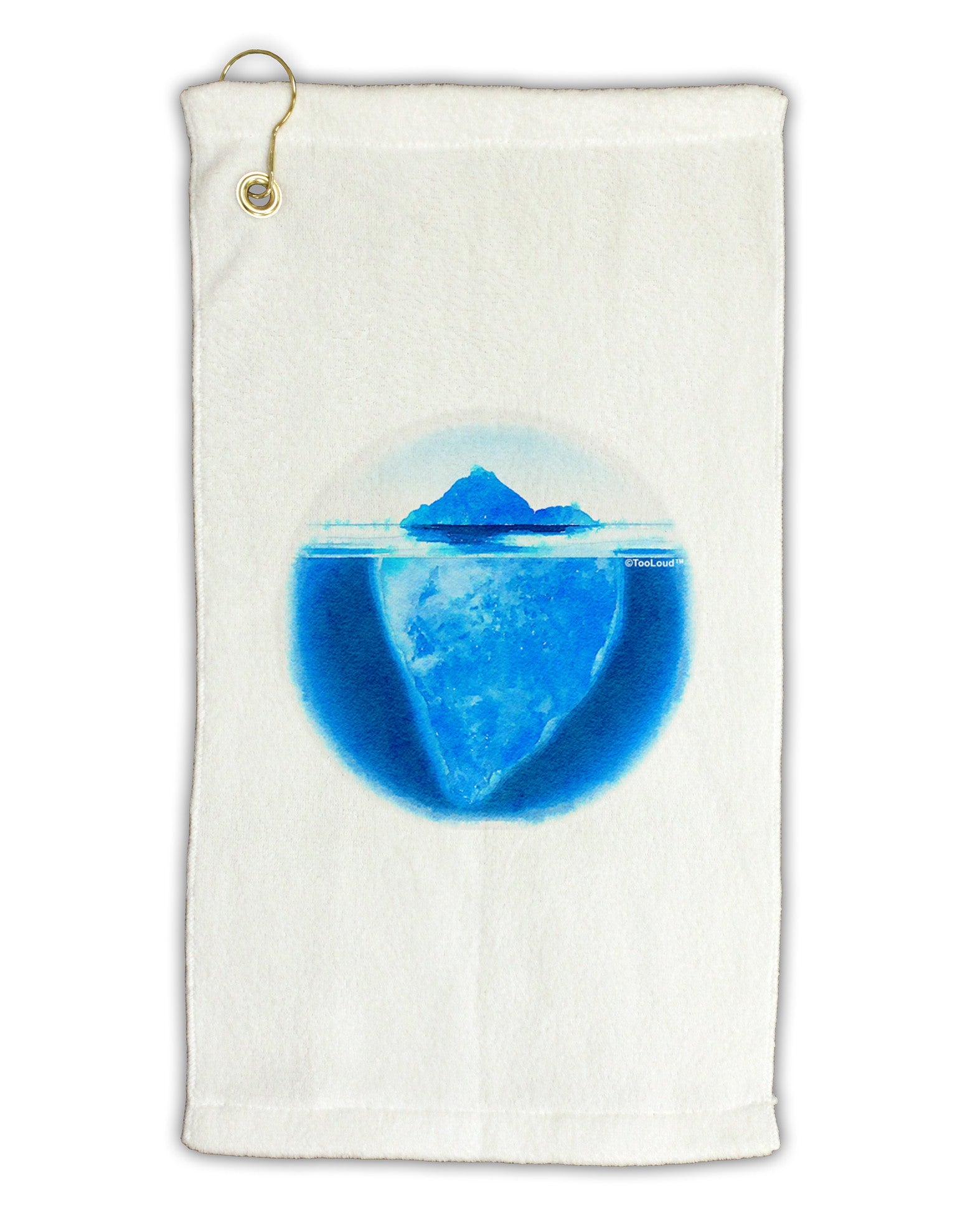 Iceberg Watercolor Micro Terry Gromet Golf Towel 11"x19-Golf Towel-TooLoud-White-Davson Sales
