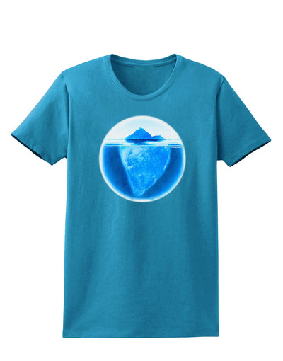 Iceberg Watercolor Womens Dark T-Shirt-TooLoud-Turquoise-X-Small-Davson Sales