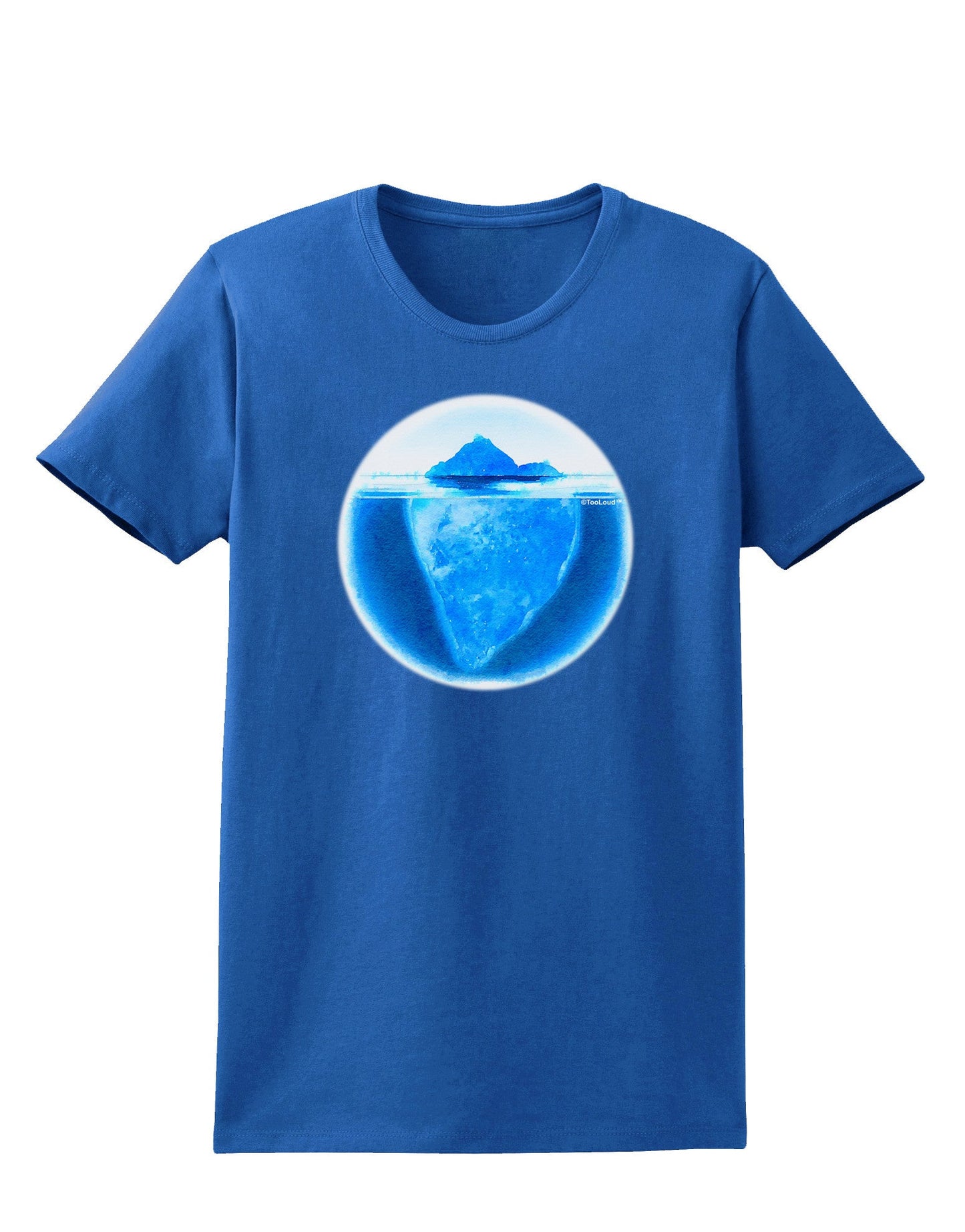 Iceberg Watercolor Womens Dark T-Shirt-TooLoud-Royal-Blue-X-Small-Davson Sales