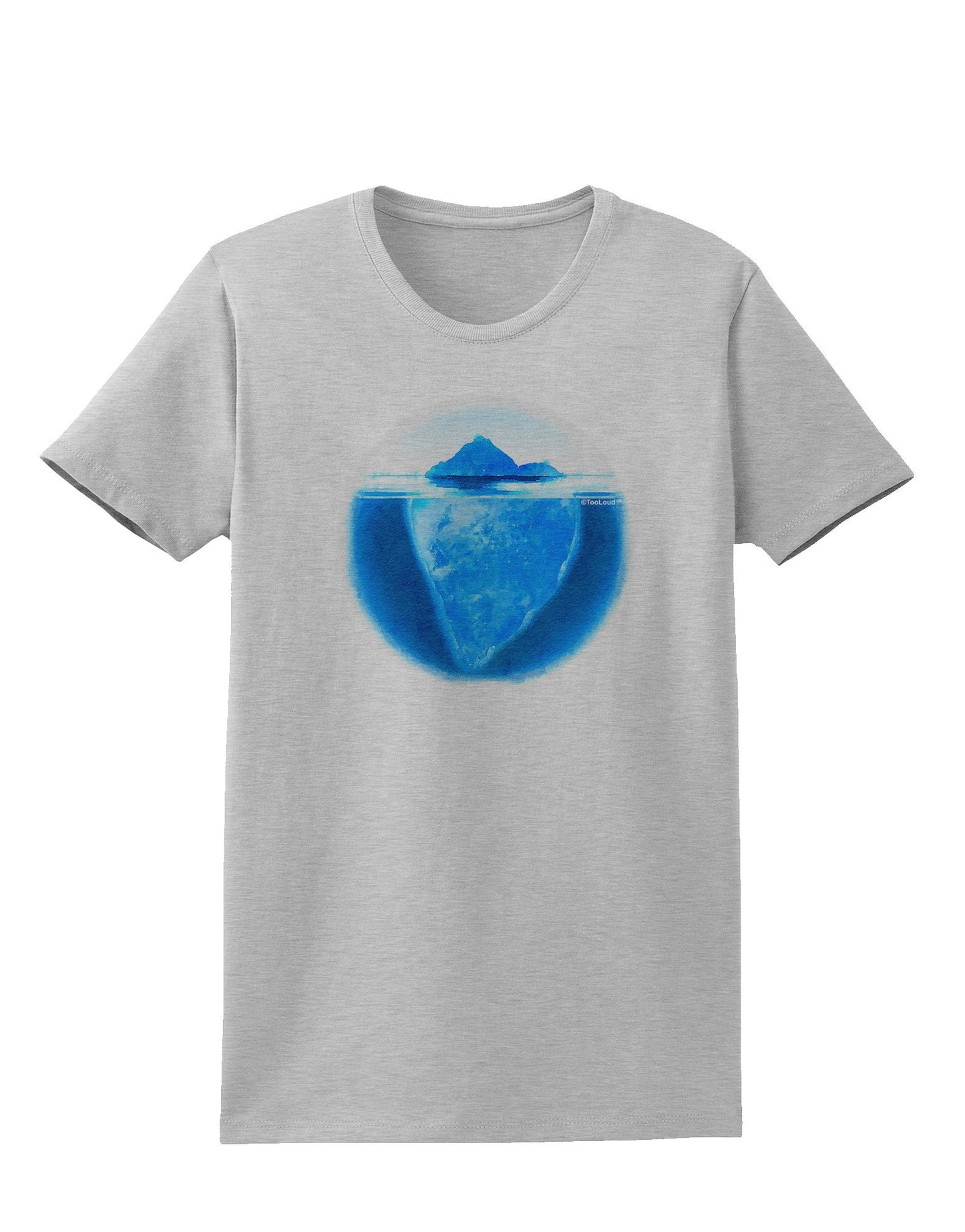 Iceberg Watercolor Womens T-Shirt-Womens T-Shirt-TooLoud-AshGray-X-Small-Davson Sales