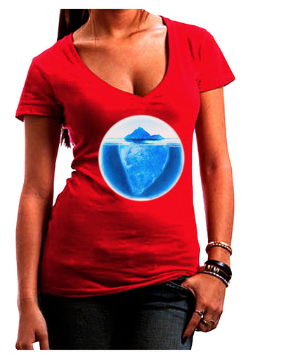 Iceberg Watercolor Womens V-Neck Dark T-Shirt-Womens V-Neck T-Shirts-TooLoud-Red-Juniors Fitted Small-Davson Sales