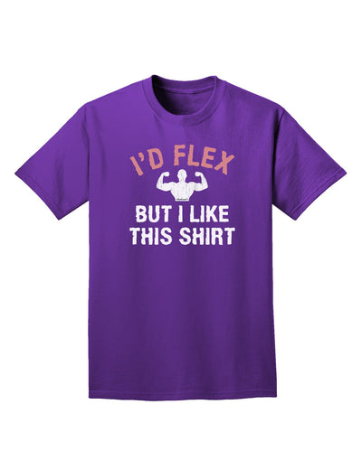 I'd Flex But I Like This Shirt Adult Dark T-Shirt-Mens T-Shirt-TooLoud-Purple-Small-Davson Sales