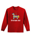 I'd Hit it - Funny Pinata Design Adult Long Sleeve Dark T-Shirt-TooLoud-Red-Small-Davson Sales
