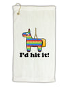 I'd Hit it - Funny Pinata Design Micro Terry Gromet Golf Towel 16 x 25 inch by TooLoud-Golf Towel-TooLoud-White-Davson Sales