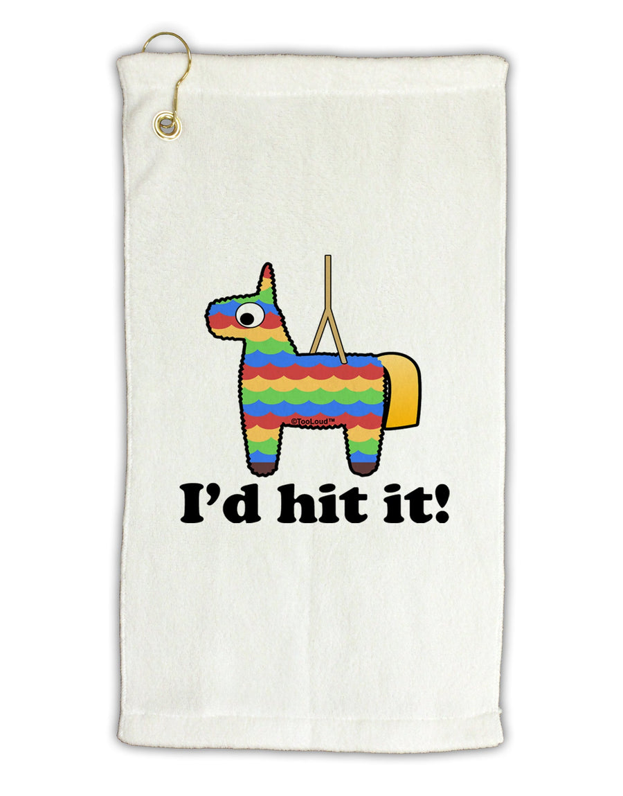 I'd Hit it - Funny Pinata Design Micro Terry Gromet Golf Towel 16 x 25 inch by TooLoud-Golf Towel-TooLoud-White-Davson Sales