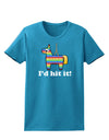 I'd Hit it - Funny Pinata Design Womens Dark T-Shirt-TooLoud-Turquoise-X-Small-Davson Sales