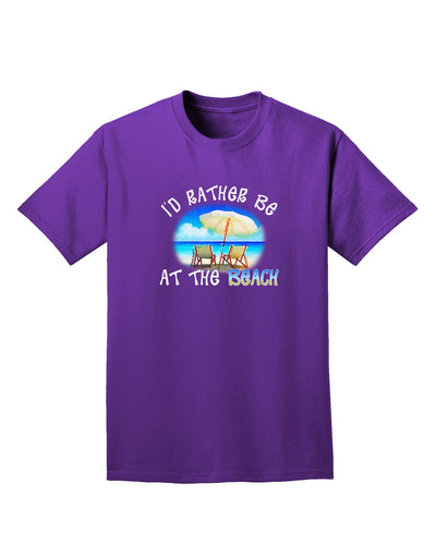 I'd Rather Be At The Beach Adult Dark T-Shirt-Mens T-Shirt-TooLoud-Purple-Small-Davson Sales