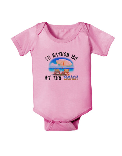 I'd Rather Be At The Beach Baby Romper Bodysuit-Baby Romper-TooLoud-Pink-06-Months-Davson Sales