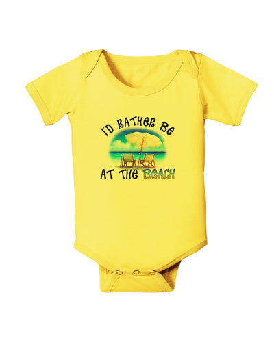 I'd Rather Be At The Beach Baby Romper Bodysuit-Baby Romper-TooLoud-Yellow-06-Months-Davson Sales