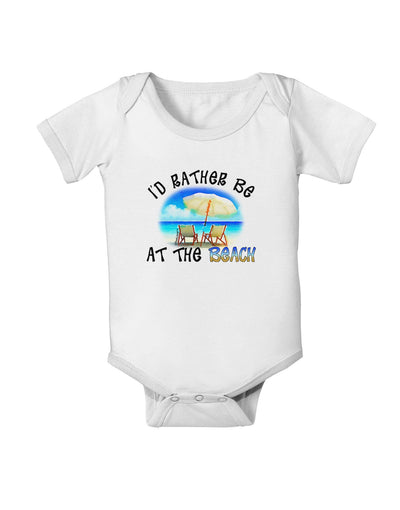 I'd Rather Be At The Beach Baby Romper Bodysuit-Baby Romper-TooLoud-White-06-Months-Davson Sales