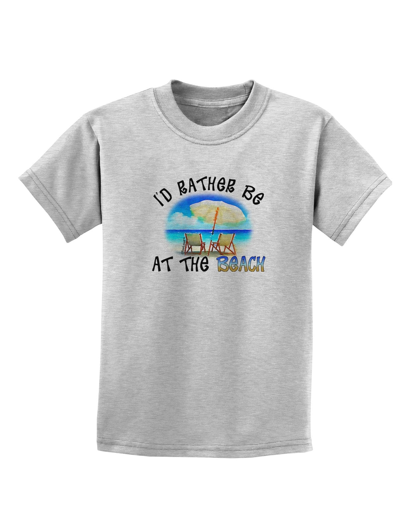 I'd Rather Be At The Beach Childrens T-Shirt-Childrens T-Shirt-TooLoud-AshGray-X-Small-Davson Sales
