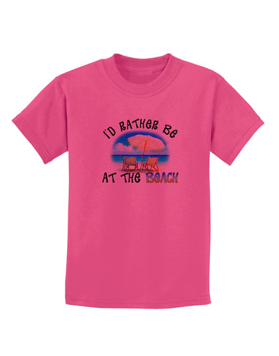 I'd Rather Be At The Beach Childrens T-Shirt-Childrens T-Shirt-TooLoud-Sangria-X-Small-Davson Sales