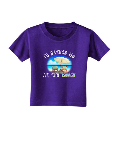 I'd Rather Be At The Beach Toddler T-Shirt Dark-Toddler T-Shirt-TooLoud-Purple-2T-Davson Sales