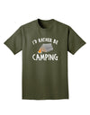 I'd Rather Be Camping Adult Dark T-Shirt-Mens T-Shirt-TooLoud-Military-Green-Small-Davson Sales