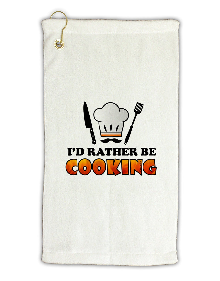 I'd Rather Be Cooking Micro Terry Gromet Golf Towel 16 x 25 inch-Golf Towel-TooLoud-White-Davson Sales