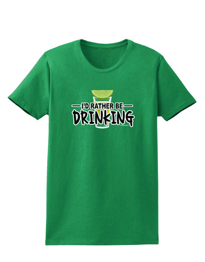 I'd Rather Be Drinking Womens Dark T-Shirt-TooLoud-Kelly-Green-X-Small-Davson Sales