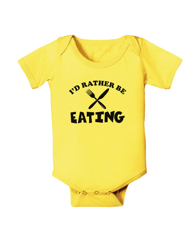 I'd Rather Be Eating Baby Romper Bodysuit-Baby Romper-TooLoud-Yellow-06-Months-Davson Sales