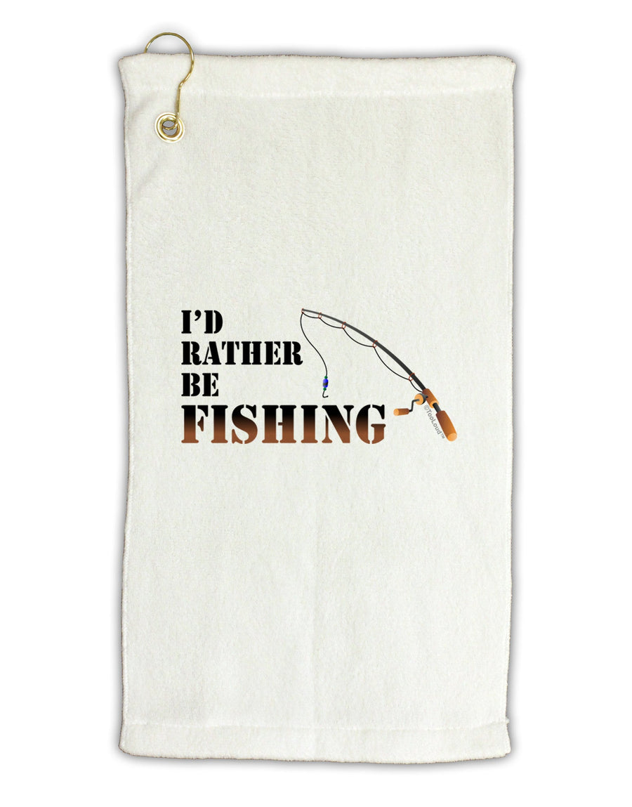 I'd Rather Be Fishing Micro Terry Gromet Golf Towel 16 x 25 inch-Golf Towel-TooLoud-White-Davson Sales