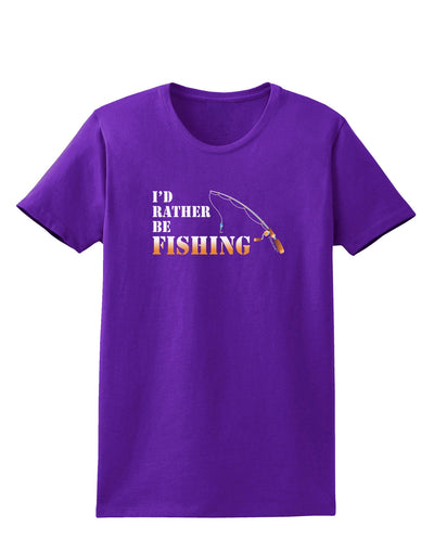 I'd Rather Be Fishing Womens Dark T-Shirt-Womens T-Shirt-TooLoud-Purple-X-Small-Davson Sales