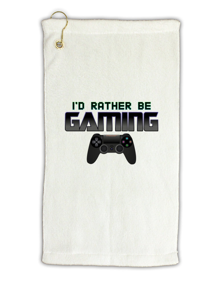 I'd Rather Be Gaming Micro Terry Gromet Golf Towel 16 x 25 inch-Golf Towel-TooLoud-White-Davson Sales