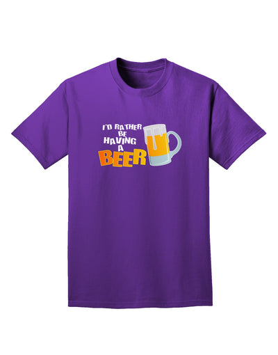 I'd Rather Be Having A Beer Adult Dark T-Shirt-Mens T-Shirt-TooLoud-Purple-Small-Davson Sales