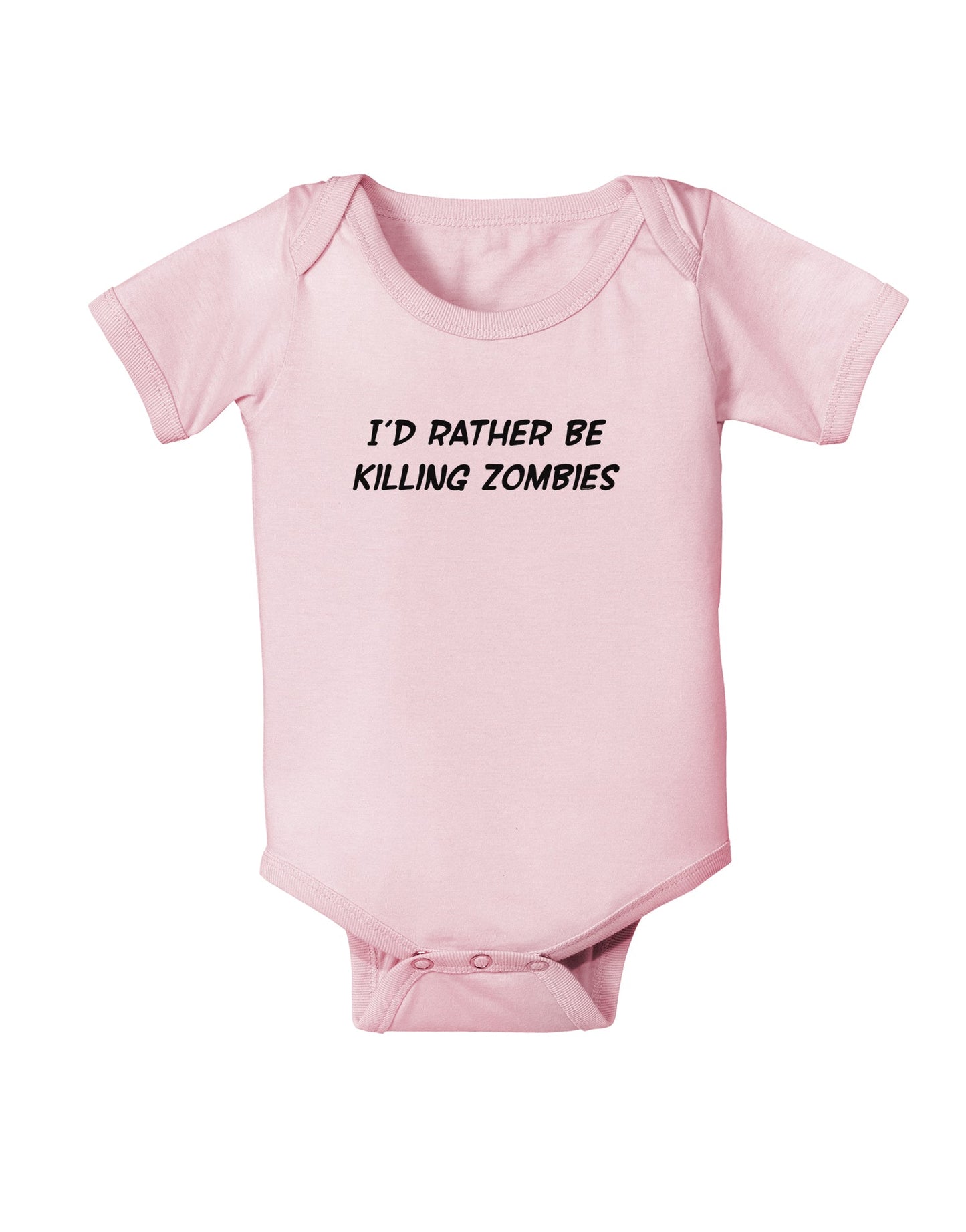 I'd Rather Be Killing Zombies Baby Romper Bodysuit-Baby Romper-TooLoud-Light-Pink-06-Months-Davson Sales