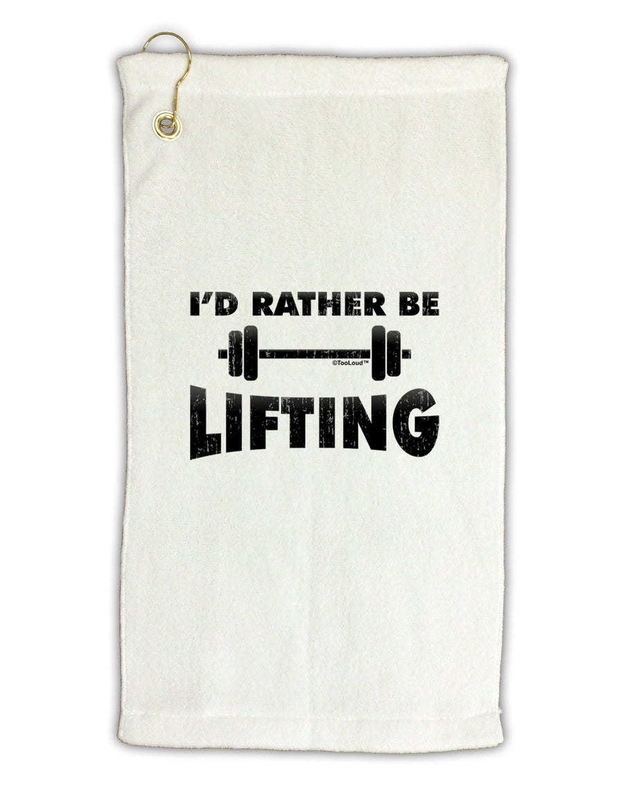 I'd Rather Be Lifting Micro Terry Gromet Golf Towel 16 x 25 inch-Golf Towel-TooLoud-White-Davson Sales