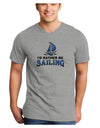 I'd Rather Be Sailing Adult V-Neck T-shirt-Mens V-Neck T-Shirt-TooLoud-HeatherGray-Small-Davson Sales