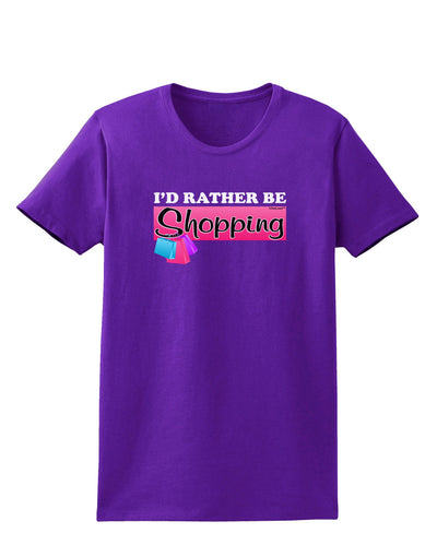 I'd Rather Be Shopping Womens Dark T-Shirt-TooLoud-Purple-X-Small-Davson Sales