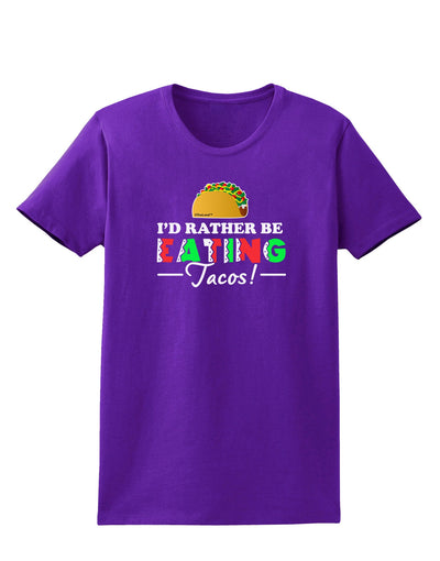 I'd Rather - Tacos Womens Dark T-Shirt-TooLoud-Purple-X-Small-Davson Sales