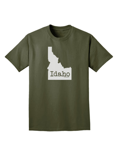 Idaho - United States Shape Adult Dark T-Shirt by TooLoud-Mens T-Shirt-TooLoud-Military-Green-Small-Davson Sales